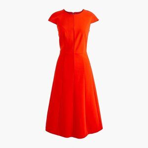 NEW-6-J.Crew Cap-sleeve A-line midi dress in structured ponte